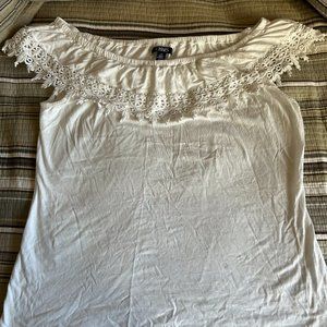 Ralph Lauren Chaps White Off the Shoulder Top